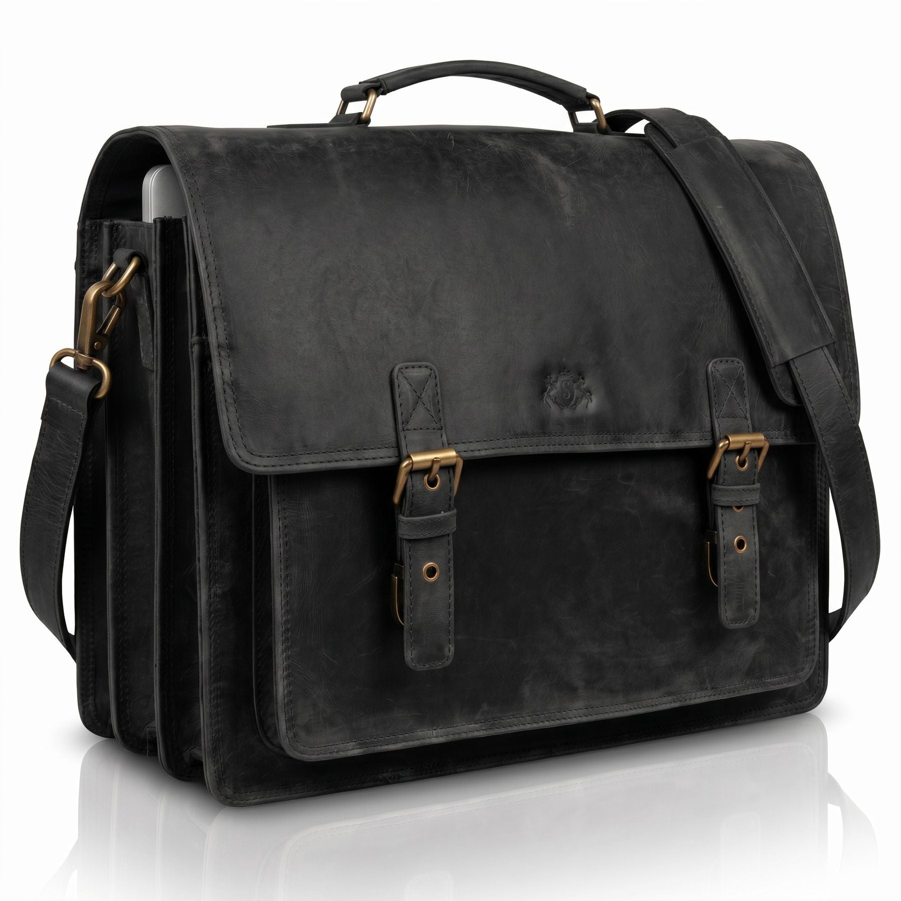 Aktentasche Leder braun 15" ASHTON Dokumententasche groß