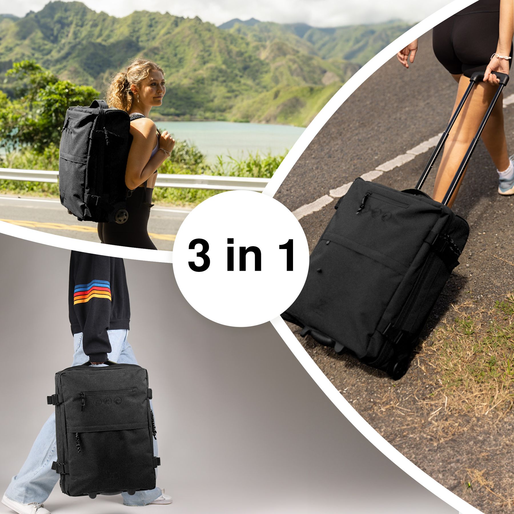 Handgepäck & Rucksack Koffer mit Rollen 2in1