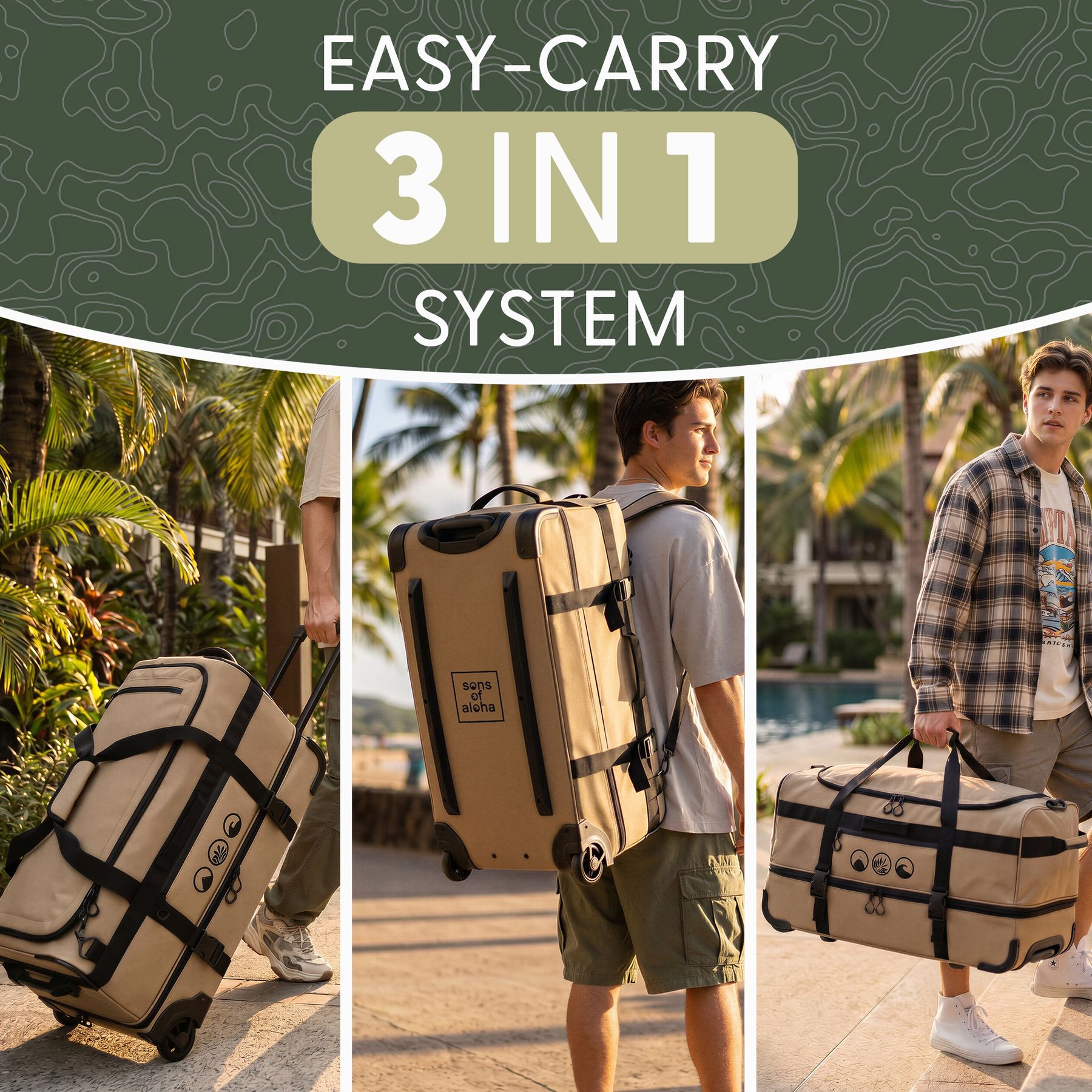 3in1 Handgepäck Reisetasche FLOW
