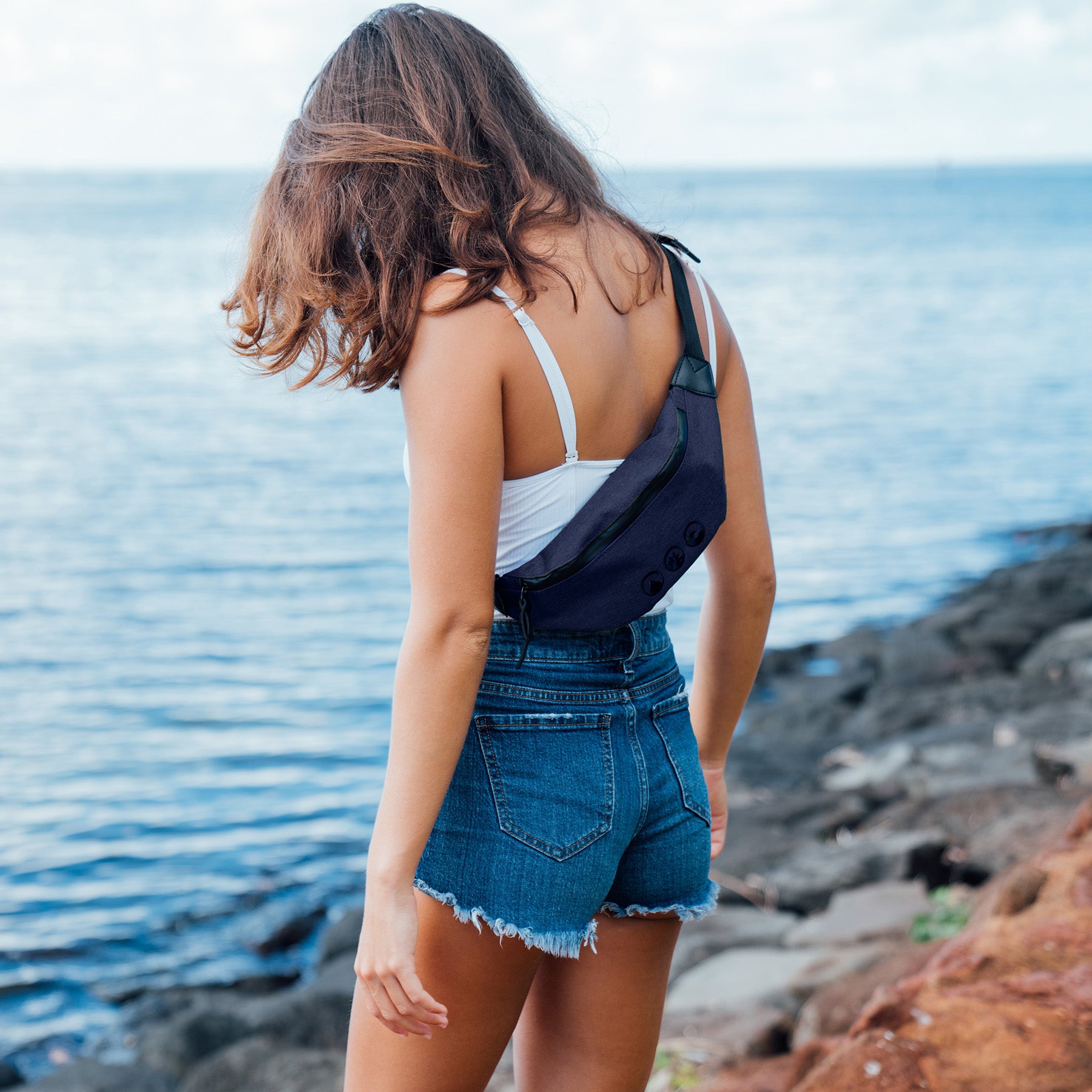 Rucksack KANE + Bauchtasche ALANI ocean blue