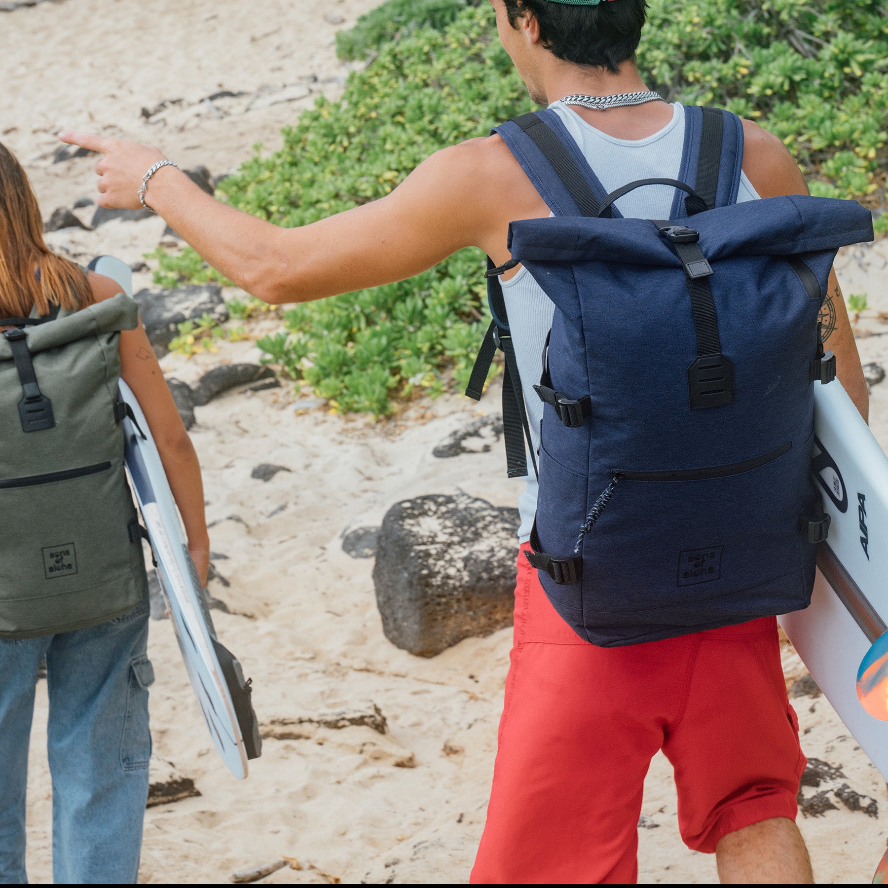 Rucksack KANE + Bauchtasche ALANI ocean blue