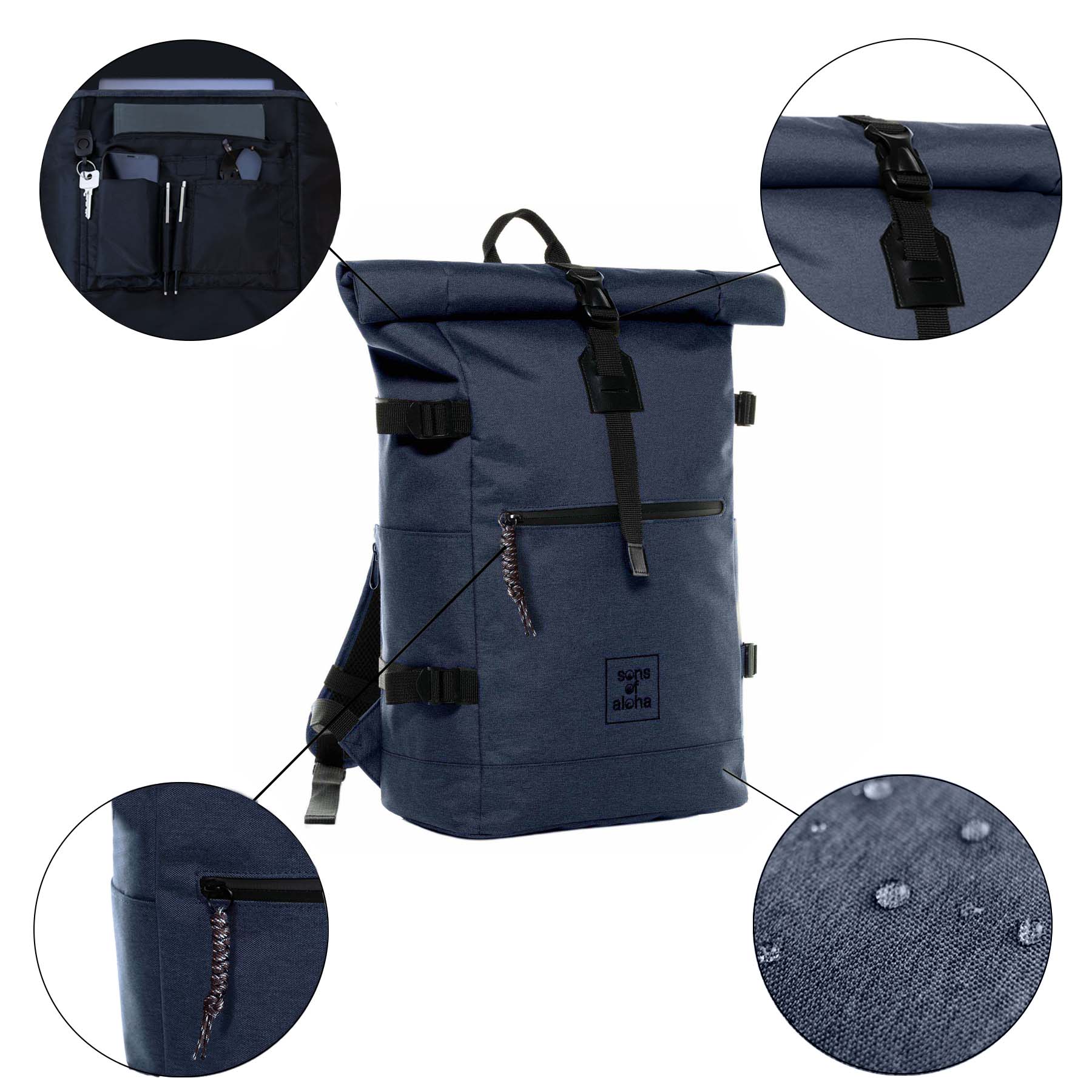 Rucksack backpack RollTop SONS OF ALOHA RPET KANE parent 37326