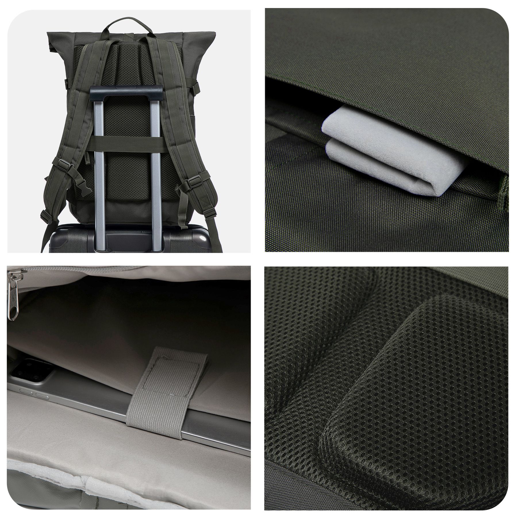 Rolltop Rucksack gross - Backpack SONS OF ALOHA Laptop-Fach Schuh-Fach