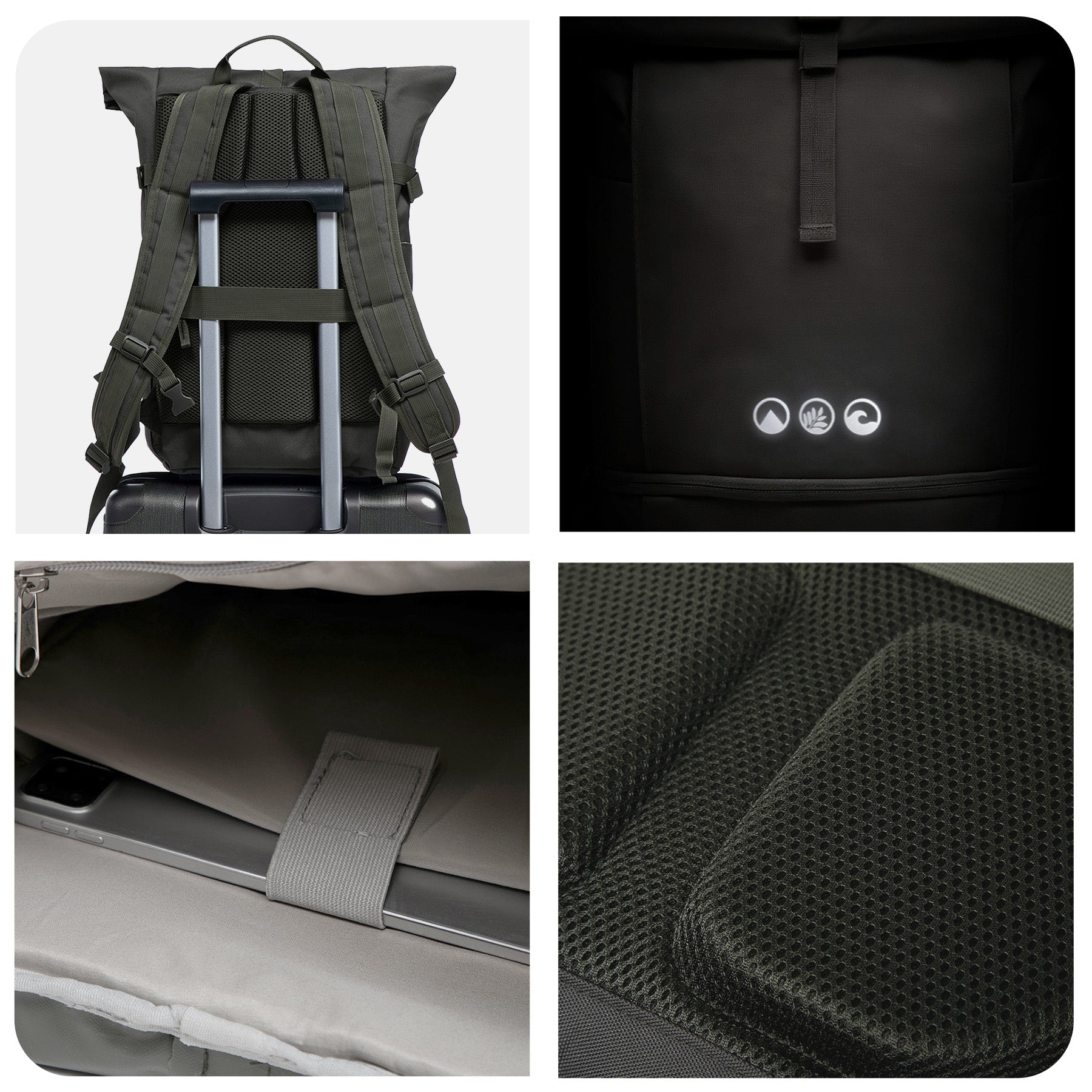 Rolltop Rucksack gross - Backpack SONS OF ALOHA Laptop-Fach Schuh-Fach