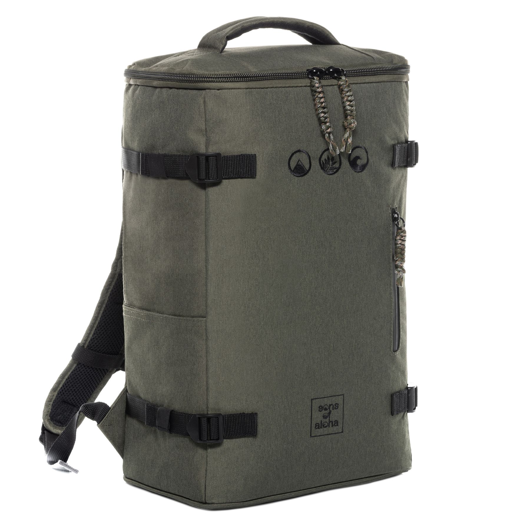 Produktbild vom Toploader Rucksack KOLOA in olive-gruen von seitlich vorne