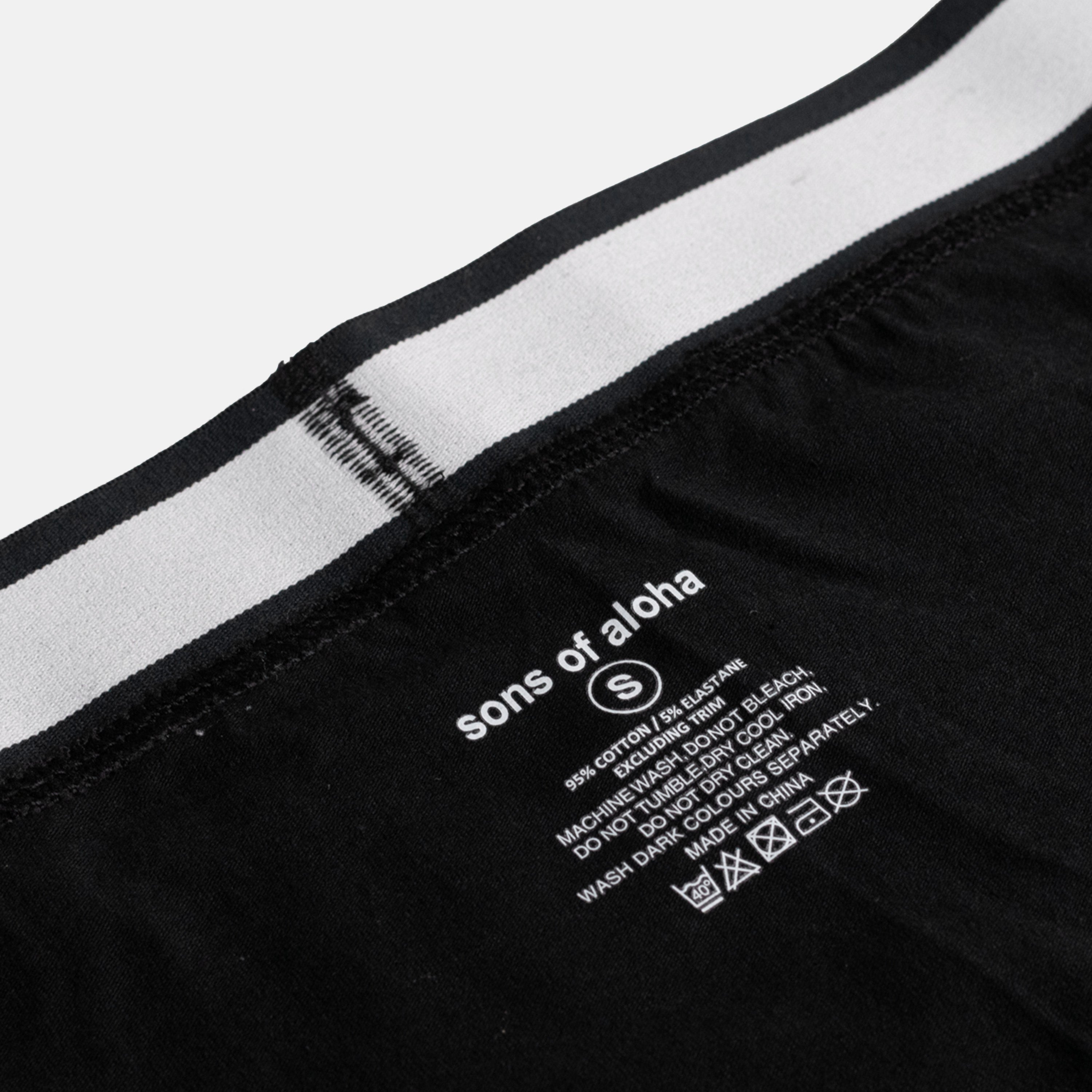 Produktbild vom gedrucktem Label Innenseite Boxershorts Herren schwarz