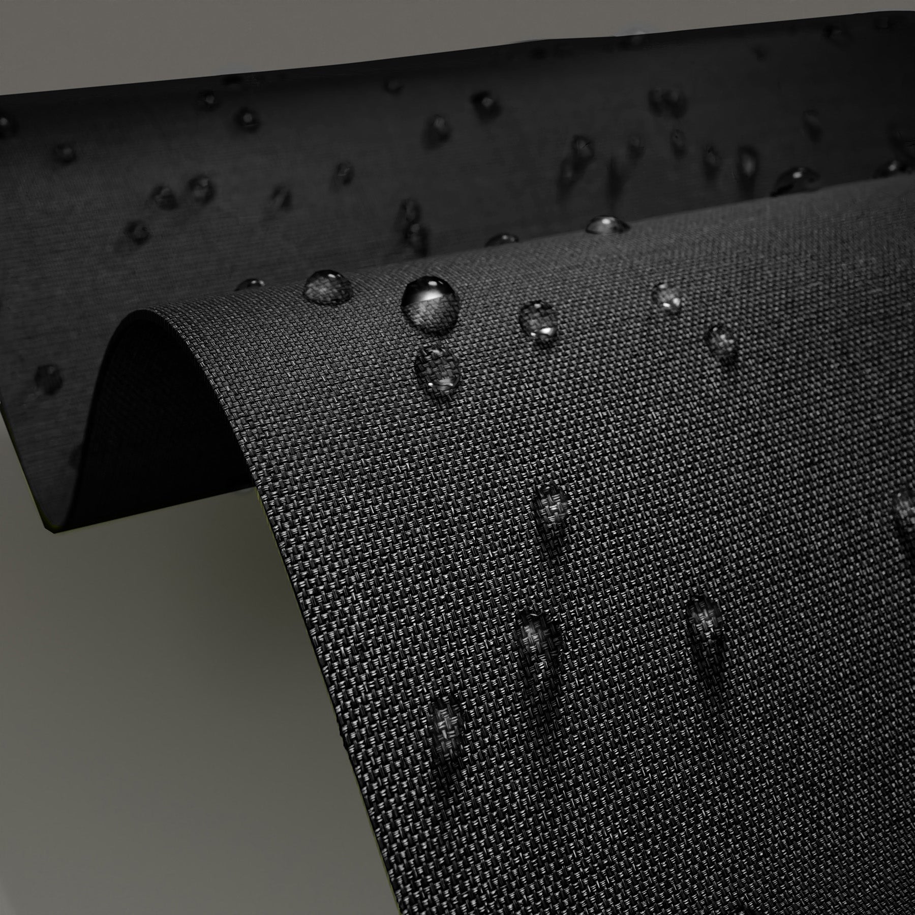 Materialbild wasserabweisend Wassertropfen perlen vom Stoff ab schwarz