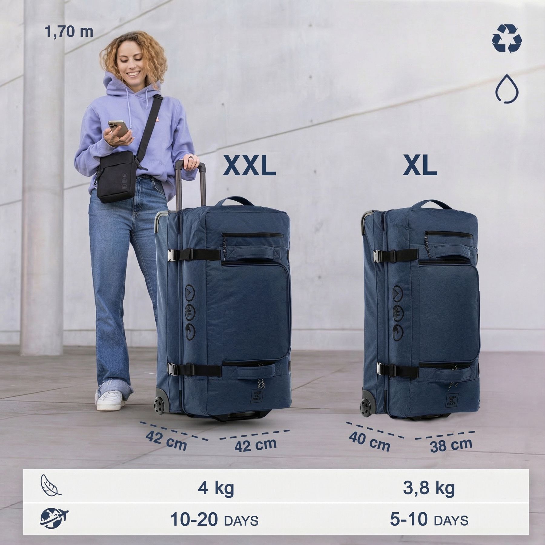 Reisetaschen mit Rollen KANE groß