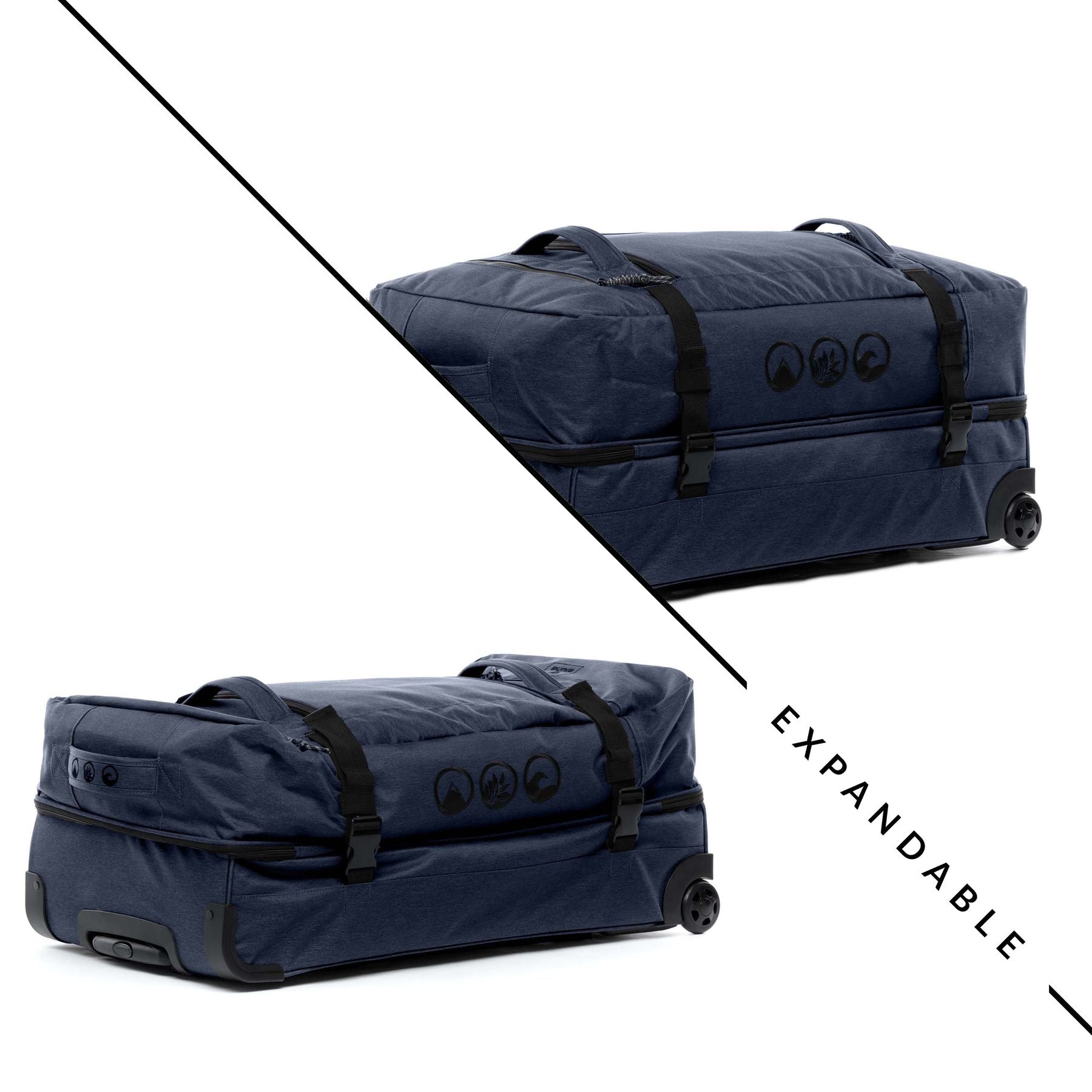 Set of travel bags with wheels KANE + Hip Bag KANE ocean-blue