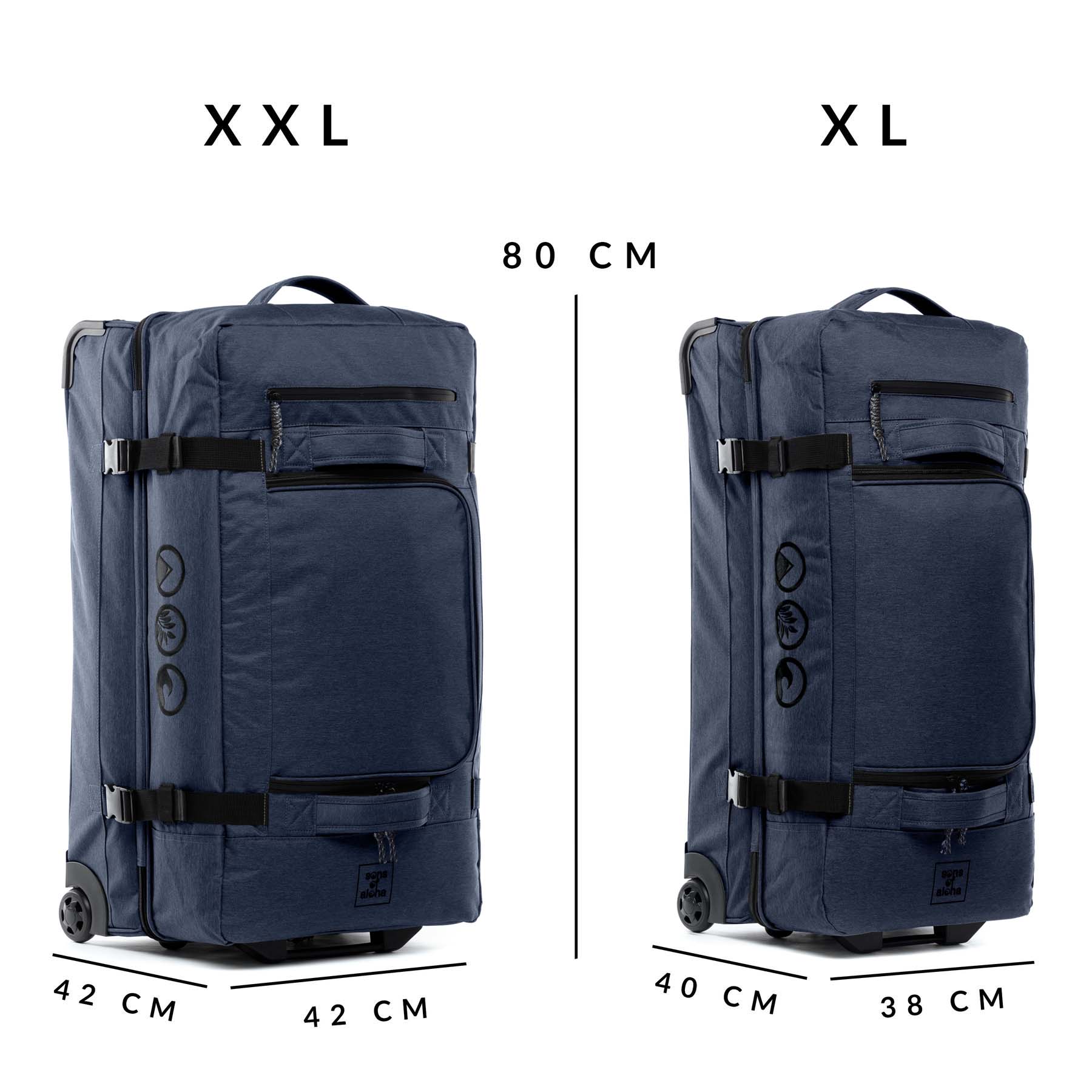 Set of travel bags with wheels KANE + Hip Bag KANE ocean-blue