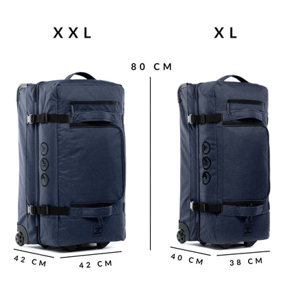 Set of travel bags with wheels KANE + Hip Bag KANE ocean-blue
