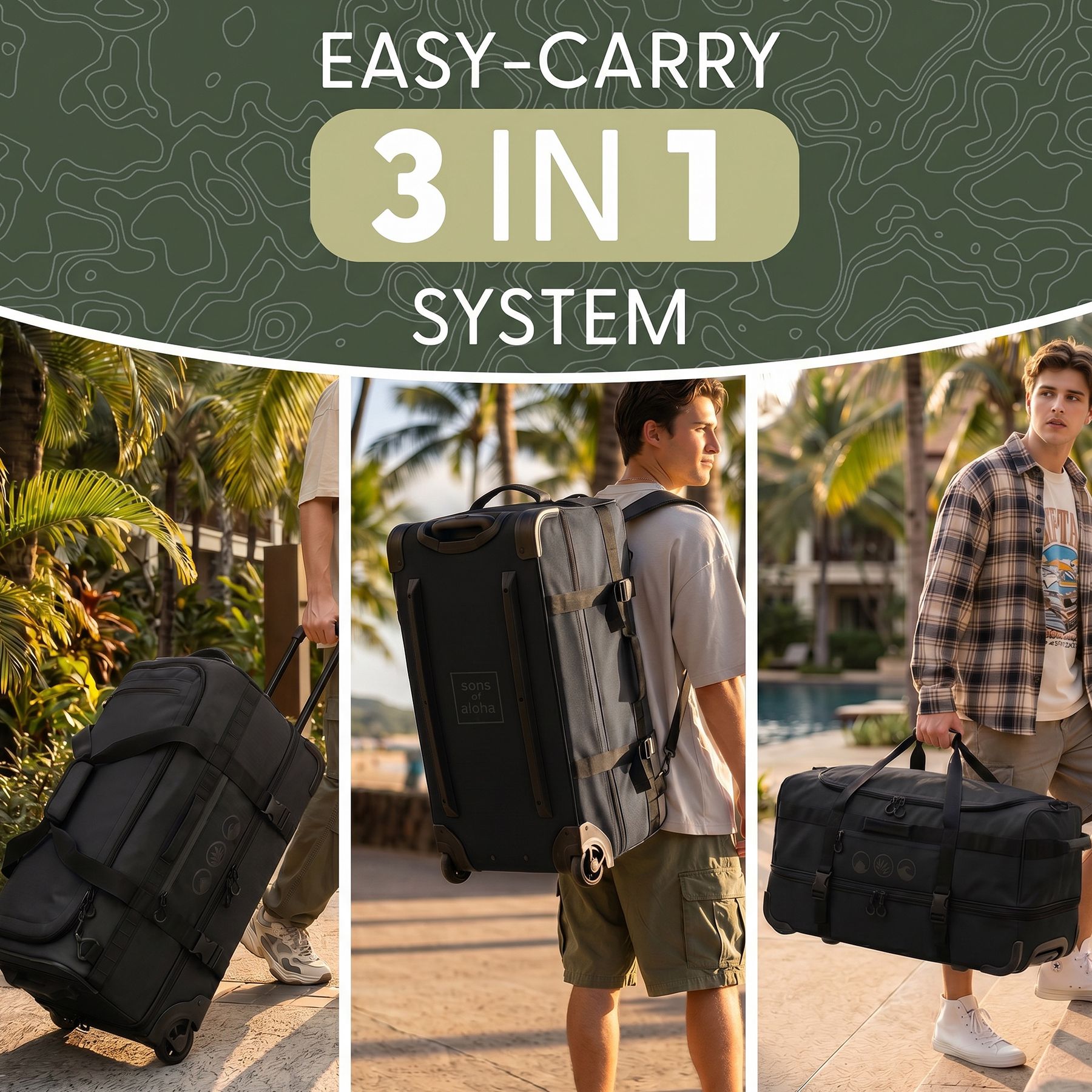 3in1 Handgepäck Reisetasche FLOW