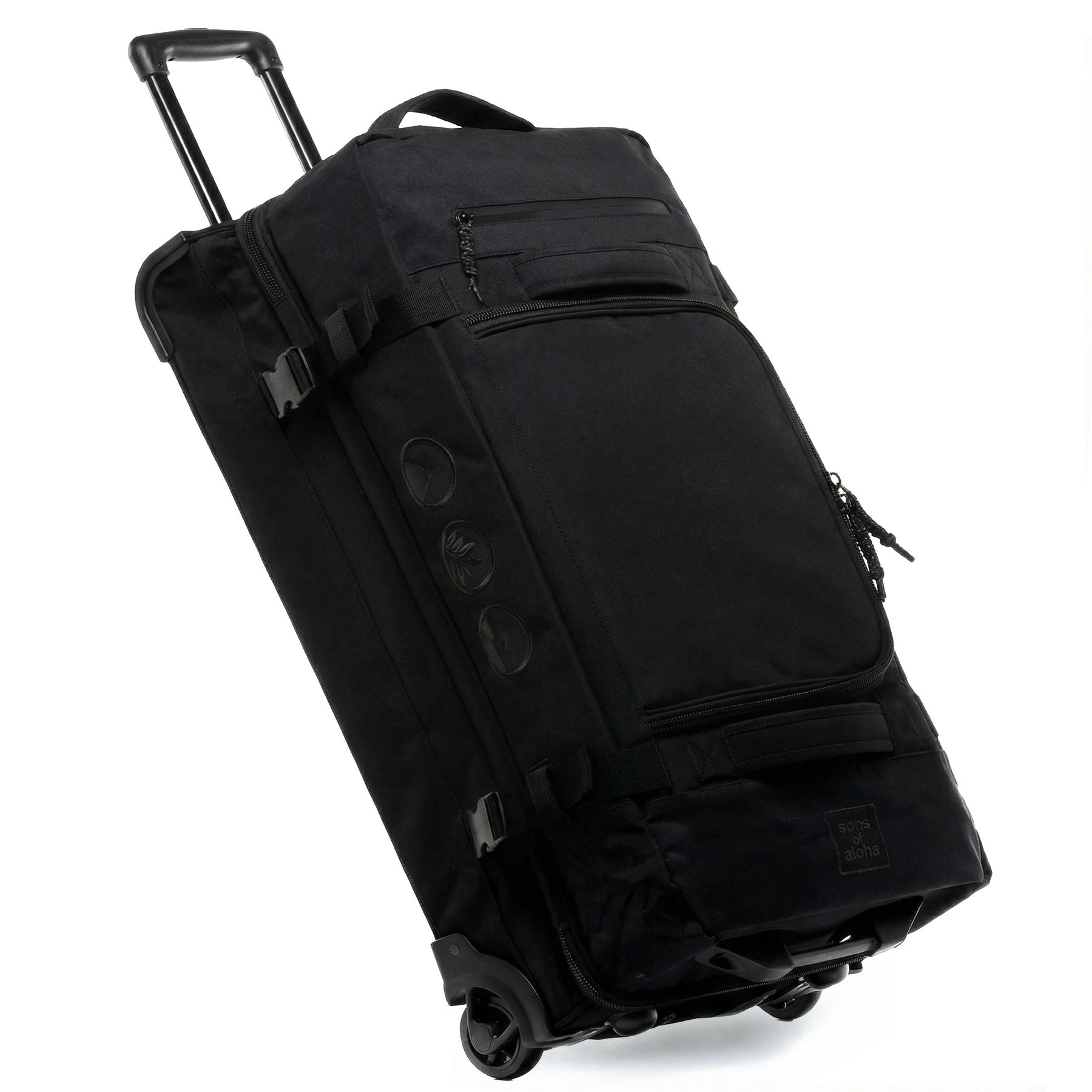 Travel bag with wheels: large rolling travel bag black I SONS OF