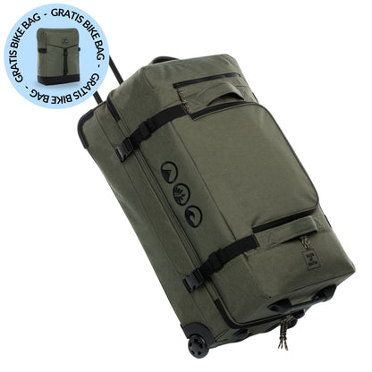 Set of travel bags with wheels + bicycle bag KANE