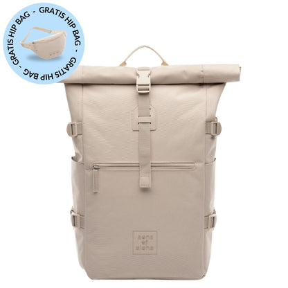 Rucksack KANE + Bauchtasche LEI shell-beige