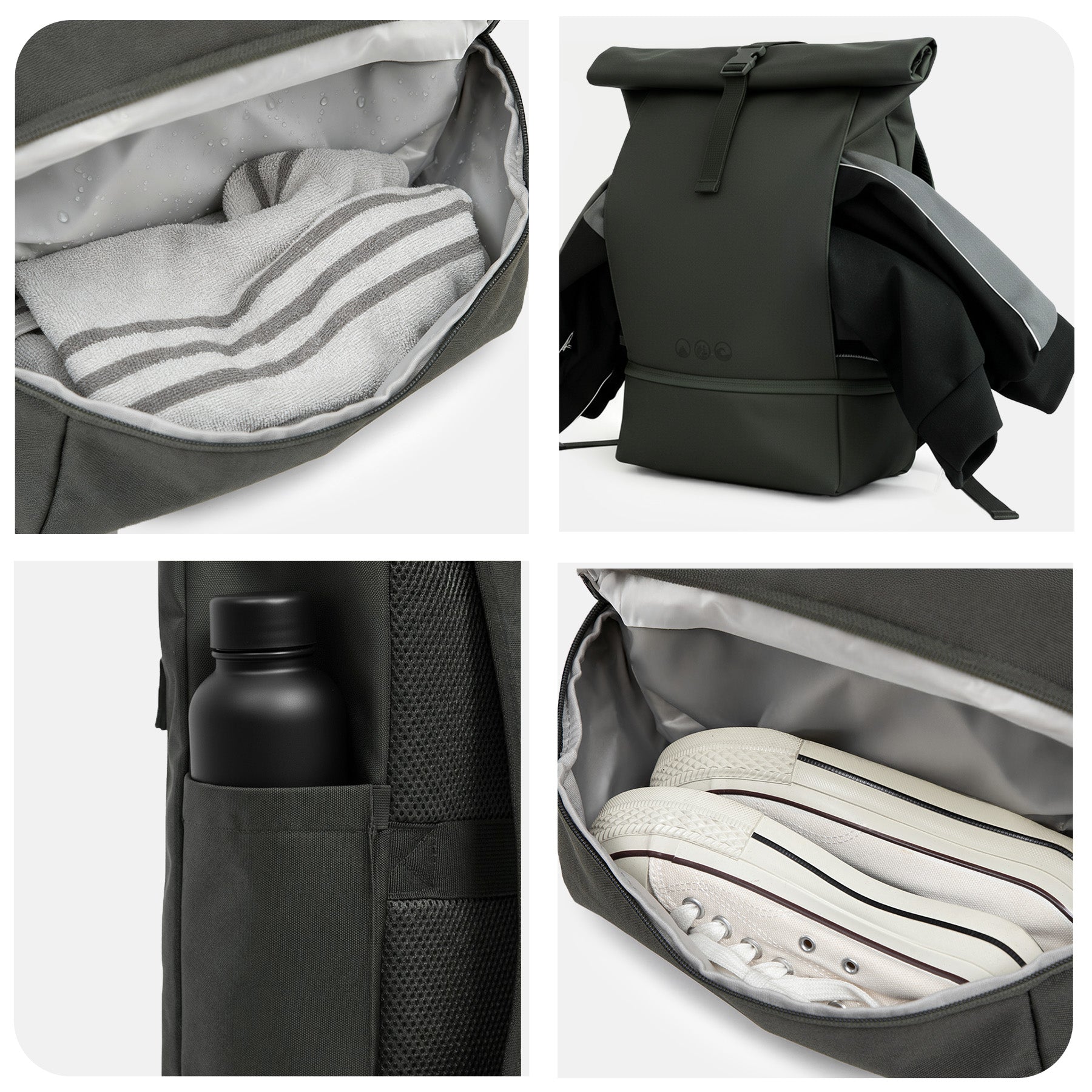 Rolltop Rucksack gross - Backpack SONS OF ALOHA Laptop-Fach Schuh-Fach