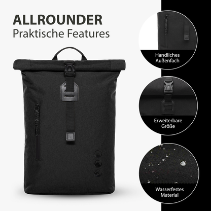 Rolltop Rucksack Damen schmal & klein ALANI