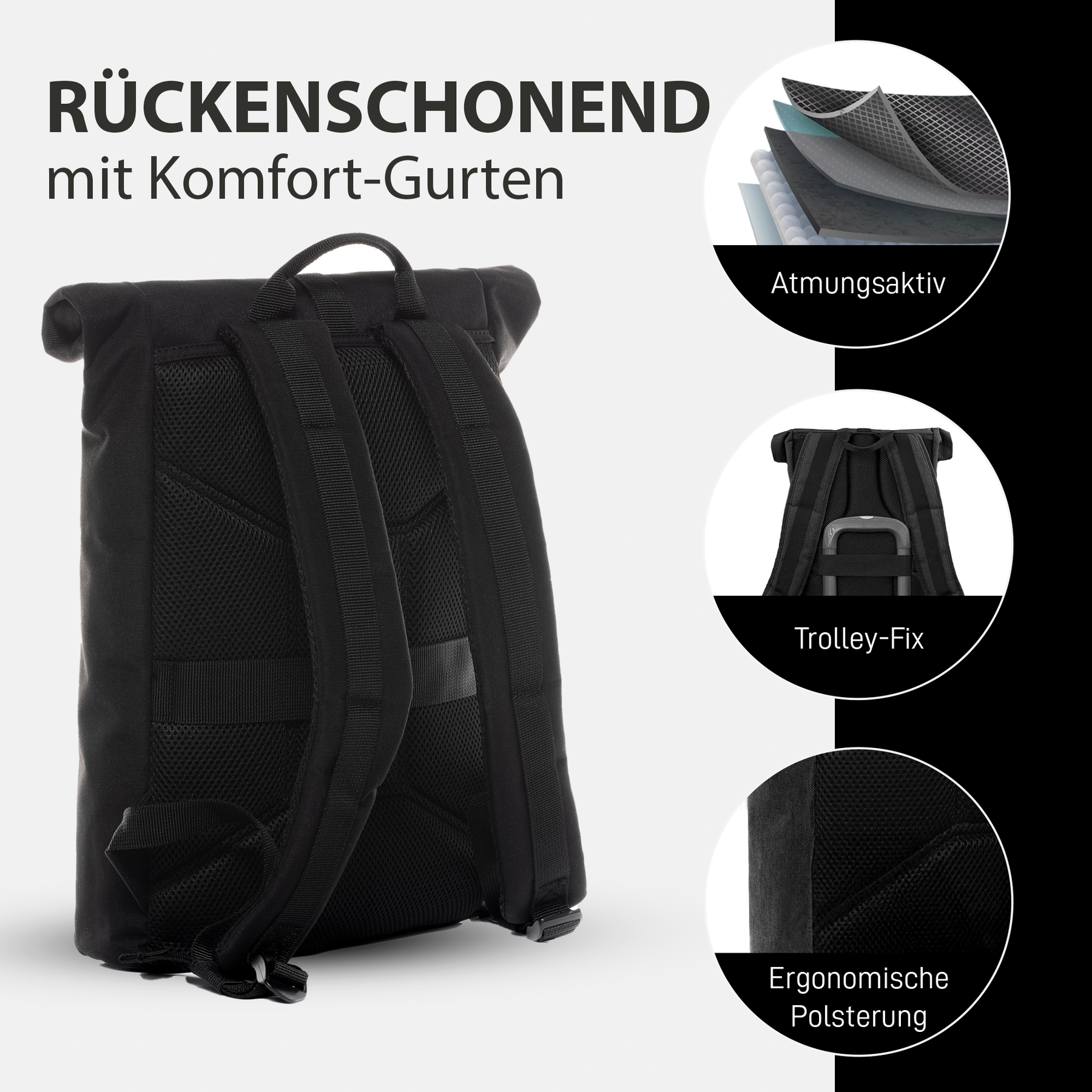 Rolltop Rucksack Damen schmal & klein ALANI