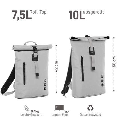 Rolltop Rucksack Damen schmal & klein ALANI