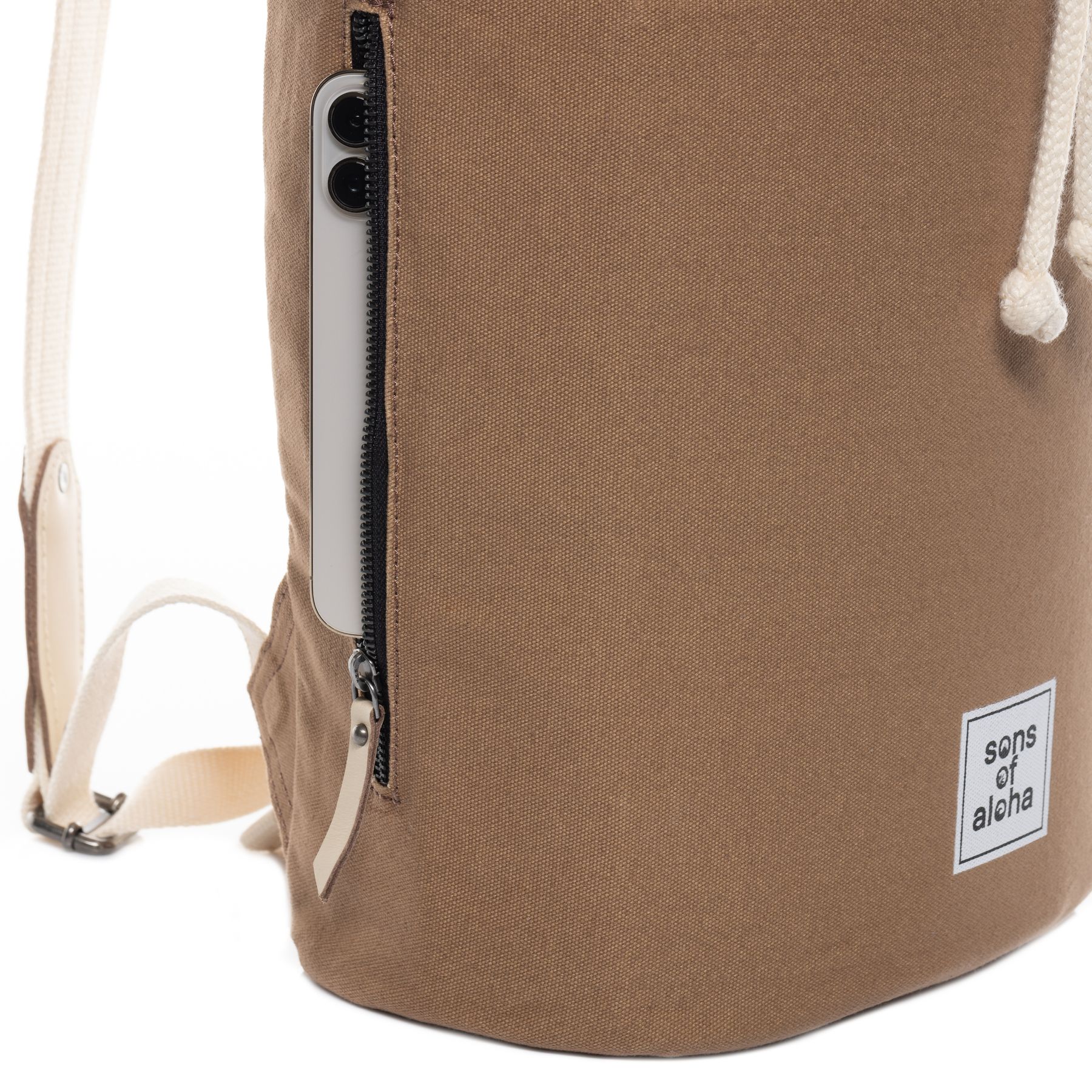 SONS OF ALOHA Canvas Matchsack Rucksack MALU Cappuccino 32730