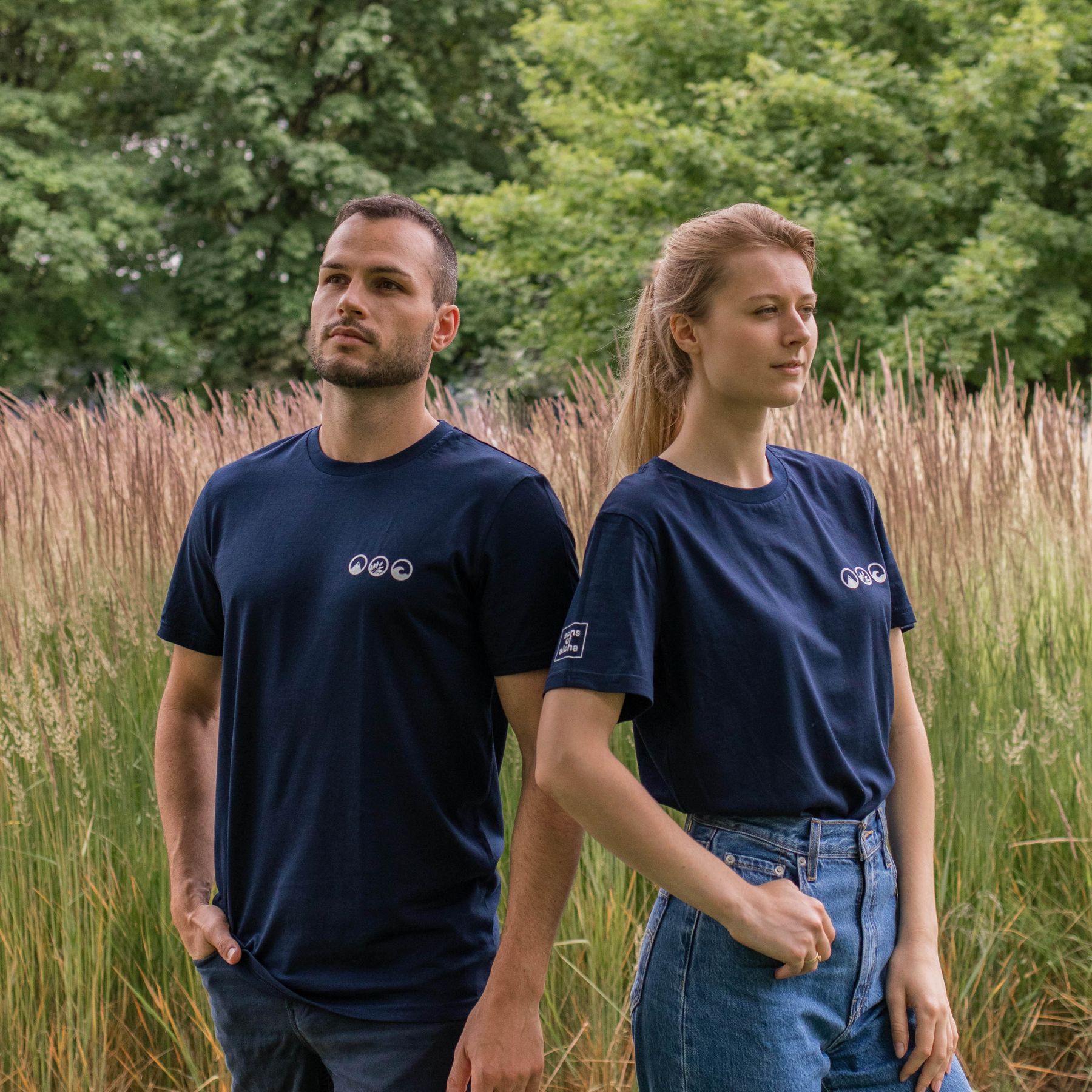 T-shirt blue CLEAN OCEANS back
