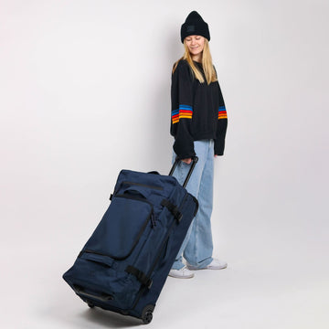 Reisetasche mit Rollen XL und XXL Weichschalenkoffer ozean blau